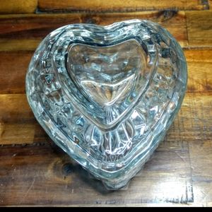 Homco Crystal Fostoria Heart Shaped Box